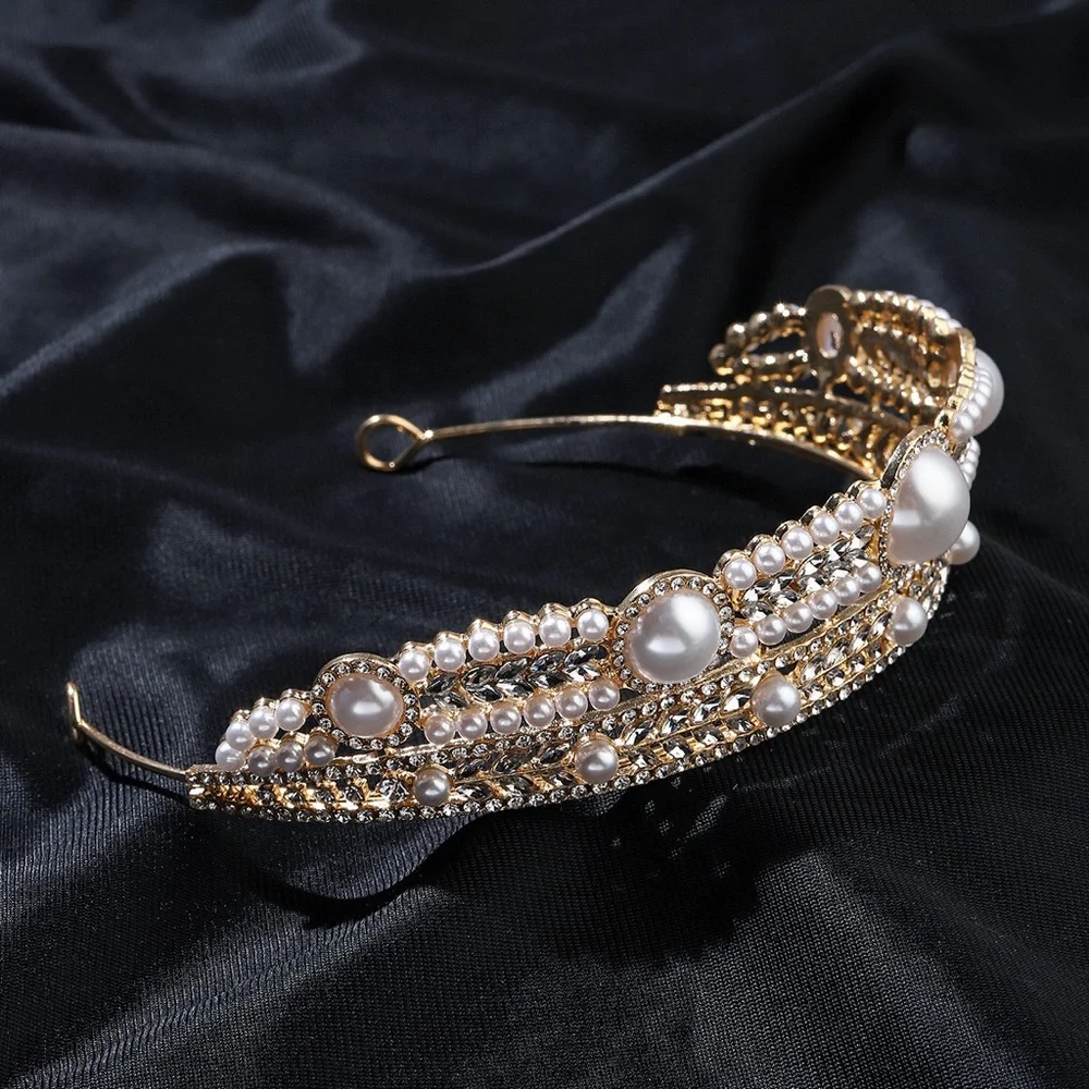 Pearl tiara crown queen vintage elegant jewelry